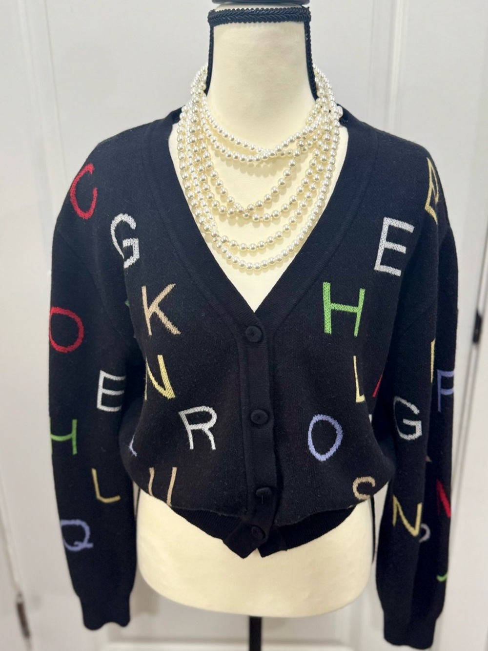 Y2K Alphabet Graphic Cardigan Sweater |Knit | Streetwear Preppy